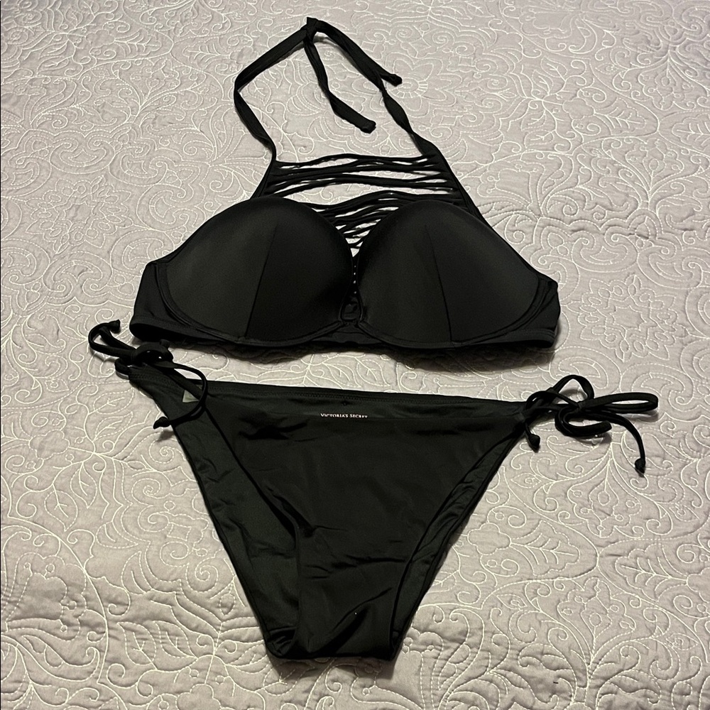 Victoria's Secret Black Halter Bikini